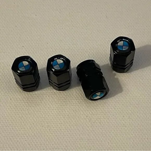 BMW Valve Stem Caps in Black Set of 4 NWT - Picture 2 of 4